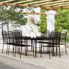 Image de vidaXL Ensemble de salle à manger de jardin 9 pcs Noir