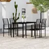 Image de vidaXL Ensemble de salle à manger de jardin 5 pcs Noir 3099199
