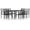 Image de Ensemble de salle à manger de jardin vidaXL 9 pcs, Noir