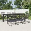 Image de vidaXL Ensemble à dîner de jardin 7 pcs Noir Rotin PVC 3099213