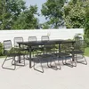 Image de Salon de jardin vidaxl 9 pieces noir 8 personnes 200 x 100 x 74 cm rotin