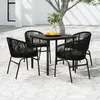 Image de vidaXL Ensemble de salle à manger de jardin 5 pcs Noir 3099222