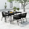 Image de vidaXL Ensemble de salle à manger de jardin 5 pcs Noir 3099223