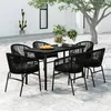 Image de vidaXL Ensemble de salle à manger de jardin 7 pcs Noir 3099224