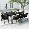 Image de vidaXL Ensemble de Salle à Manger de Jardin 9 pcs Mobilier à Dîner Table et Chaises de Repas Meubles de Terrasse Patio 3099226