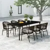 Image de Salon de jardin GENERIQUE rotin 6 personnes 7 pieces 200 x 100 x 74 cm marron