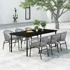 Image de vidaXL Ensemble de salle à manger de jardin 7 pcs Gris 3099237