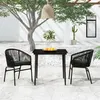 Image de vidaXL Ensemble de salle à manger de jardin 3 pcs Noir 3099239