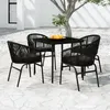 Image de vidaXL Ensemble de salle à manger de jardin 5 pcs Noir 3099240