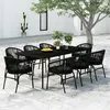 Image de vidaXL Ensemble de Salle à Manger de Jardin 9 pcs Mobilier à Dîner Table et Chaises de Repas Meubles de Terrasse Patio 3099244