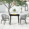 Image de vidaXL Ensemble de salle à manger de jardin 3 pcs Gris 3099251