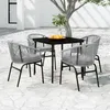 Image de vidaXL Ensemble de salle à manger de jardin 5 pcs Gris 3099252