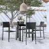 Image de vidaXL Ensemble de salle à manger de jardin 5 pcs Noir 3099264