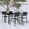 Image de vidaXL Ensemble de salle à manger de jardin 5 pcs Noir 3099265