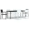 Image de vidaXL Ensemble de salle à manger de jardin 7 pcs Noir et blanc