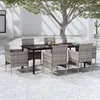 Image de vidaXL Ensemble de salle à manger de jardin et coussins 7pcs Gris-noir