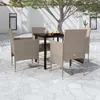 Image de vidaXL Mobilier de salle à manger de jardin coussins 5 pcs Beige-noir 3099294
