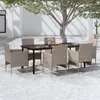 Image de Salon de jardin GENERIQUE beige resine tressee 7 pieces 200 x 100 x 74 cm 6 personnes