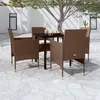 Image de vidaXL Mobilier de salle à manger de jardin coussins 5 pcs Marron-noir 3099300