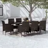 Image de vidaXL Ensemble de Salle à Manger de Jardin avec Coussins 9 pcs Mobilier à Dîner Table et Chaises de Repas Meubles 3099310