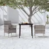 Image de vidaXL Ensemble de Salle à Manger de Jardin et Coussins 3 pcs Mobilier à Dîner Table et Chaises de Repas Meubles de Terrasse 3099311