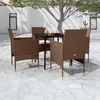 Image de vidaXL Mobilier de Salle à Manger de Jardin Coussins 5 pcs Mobilier à Dîner Table et Chaises de Repas Meubles de Terrasse 3099324