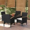 Image de vidaXL Mobilier de salle à manger d'extérieur avec coussins 5 pcs Noir 3099330