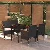 Image de vidaXL Mobilier de salle à manger d'extérieur avec coussins 5 pcs Noir 3099331