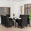 Image de vidaXL Ensemble de Salle à Manger de Jardin avec Coussins 9 pcs Mobilier à Dîner Table et Chaises de Repas Meubles 3099358