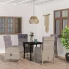 Image de vidaXL Mobilier à dîner d'extérieur avec coussins 5 pcs Gris et noir 3099360