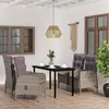 Image de vidaXL Mobilier à dîner d'extérieur avec coussins 5 pcs Gris et noir 3099361