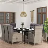 Image de Salon de jardin GENERIQUE acier 9 pieces 8 personnes 200 x 100 x 74 cm gris