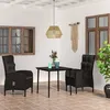 Image de vidaXL Mobilier de Salle à Manger de Jardin avec Coussins 3 pcs Mobilier à Dîner Table et Chaises de Repas Meubles de 3099365