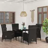 Image de vidaXL Ensemble de Salle à Manger de Jardin avec Coussins 5 pcs Mobilier à Dîner Table et Chaises de Repas Meubles de 3099366