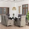 Image de vidaXL Ensemble de Salle à Manger de Jardin et Coussins 9 pcs Mobilier à Dîner Table et Chaises de Repas Meubles de Terrasse 3099376