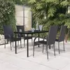 Image de vidaXL Ensemble de salle à manger d'extérieur 5 pcs Noir 3099379