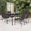 Image de vidaXL Ensemble de salle à manger d'extérieur 5 pcs Marron et noir, 38.4 kg