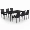 Image de Ensemble de salle à manger de jardin, 7 pcs vidaXL Noir.