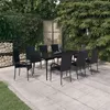 Image de Ensemble de salle à manger de jardin vidaXL 9 pcs, Noir.