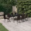 Image de vidaXL Ensemble de salle à manger de jardin 9 pcs Marron et noir 3099406