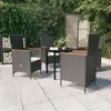 Image de vidaXL Mobilier de salle à manger de jardin avec coussins 5 pcs Noir 3099426