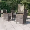 Image de vidaXL Ensemble de salle à manger de jardin avec coussins 5 pcs Gris, 52.54 kg