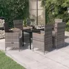 Image de vidaXL Ensemble de Salle à Manger de Jardin avec Coussins 7 pcs Mobilier à Dîner Table et Chaises de Repas Meubles 3099434