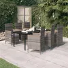 Image de vidaXL Ensemble de Salle à Manger de Jardin avec Coussins 7 pcs Mobilier à Dîner Table et Chaises de Repas Meubles 3099435