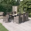 Image de vidaXL Ensemble de Salle à Manger de Jardin avec Coussins 9 pcs Mobilier à Dîner Table et Chaises de Repas Meubles 3099436