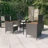 Image de vidaXL Mobilier de Salle à Manger de Jardin avec Coussins 5 pcs Mobilier à Dîner Table et Chaises de Repas Meubles de 3099444