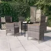 Image de vidaXL Ensemble de salle à manger de jardin avec coussins 5 pcs Gris, 52 kg