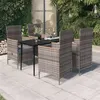 Image de vidaXL Ensemble de salle à manger de jardin avec coussins 5 pcs Gris, 57.88 kg