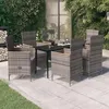 Image de vidaXL Ensemble de Salle à Manger de Jardin avec Coussins 7 pcs Mobilier à Dîner Table et Chaises de Repas Meubles 3099452