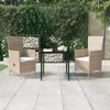 Image de vidaXL Ensemble de Salle à Manger de Jardin avec Coussins 3 pcs Mobilier à Dîner Table et Chaises de Repas Meubles de 3099455